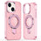 For iPhone 14 Case Glitter Design TPU + PC Kickstand Phone Protector - Pink - 1