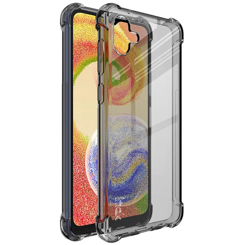 IMAK For Samsung Galaxy A04 4G (164.4 x 76.3 x 9.1 mm) Four Corner Airbag Shockproof Phone Case Flexible TPU Cover - Transparent Black - 1