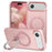 For iPhone Air Case Compatible with MagSafe Kickstand TPU PC Shockproof Phone Back Cover - Pink - 1