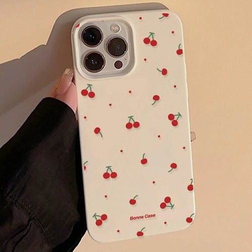 For iPhone 12 Pro Max Case Unique Cherry Pattern Printing TPU Phone Back Cover - 1