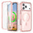 For iPhone 17 Pro Max Case Compatible with MagSafe PC + TPU Clear Phone Cover with PET Screen Film - Pink - 1