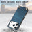 For iPhone 17 Pro Retro Leather Phone Back Cover with Adjustable Strap - Blue - 4