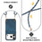 For iPhone 17 Pro Retro Leather Phone Back Cover with Adjustable Strap - Blue - 6