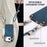 For iPhone 17 Pro Retro Leather Phone Back Cover with Adjustable Strap - Blue - 7