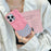 For iPhone 16 Pro Max Case Geometric Diamond Pattern Rhinestone Decor Rubberized TPU Phone Cover - Pink - 2