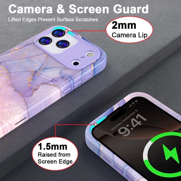 For iPhone 17 Pro Case Water Transfer Printing PC + TPU Phone Cover - P-GWL10027 - 5