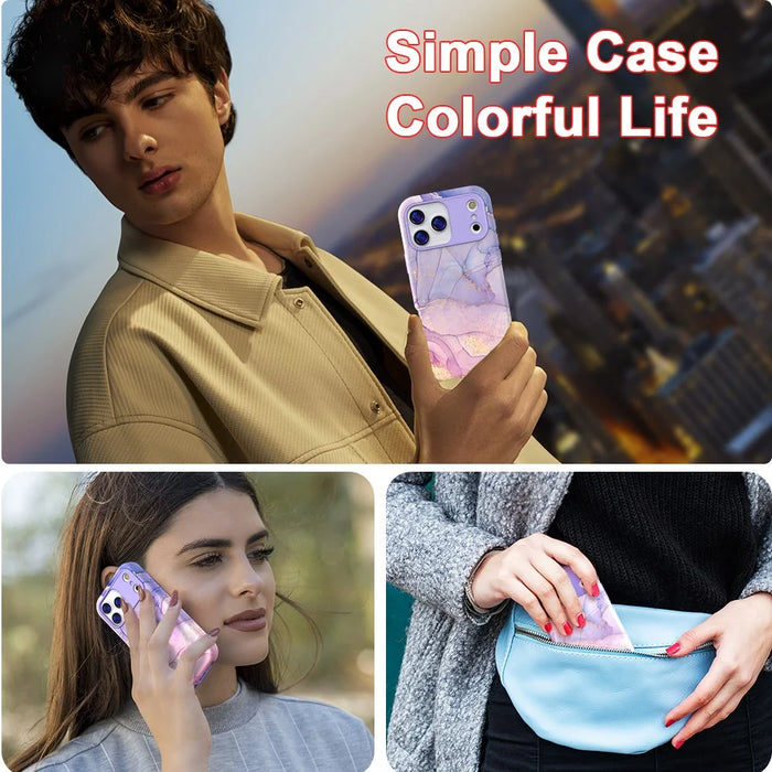 For iPhone 17 Pro Case Water Transfer Printing PC + TPU Phone Cover - P-GWL10027 - 6