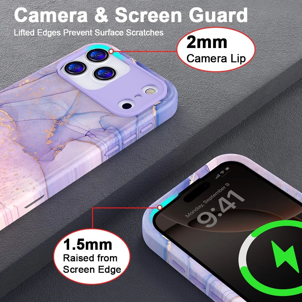 For iPhone 17 Pro Max Case Water Transfer Printing PC + TPU Phone Cover - P-GWL10027 - 5