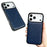 For iPhone 17 Pro Max Case Calf Texture PU Leather Anti Fingerprint Back Phone Cover - Blue - 4