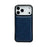 For iPhone 17 Pro Max Case Calf Texture PU Leather Anti Fingerprint Back Phone Cover - Blue - 5