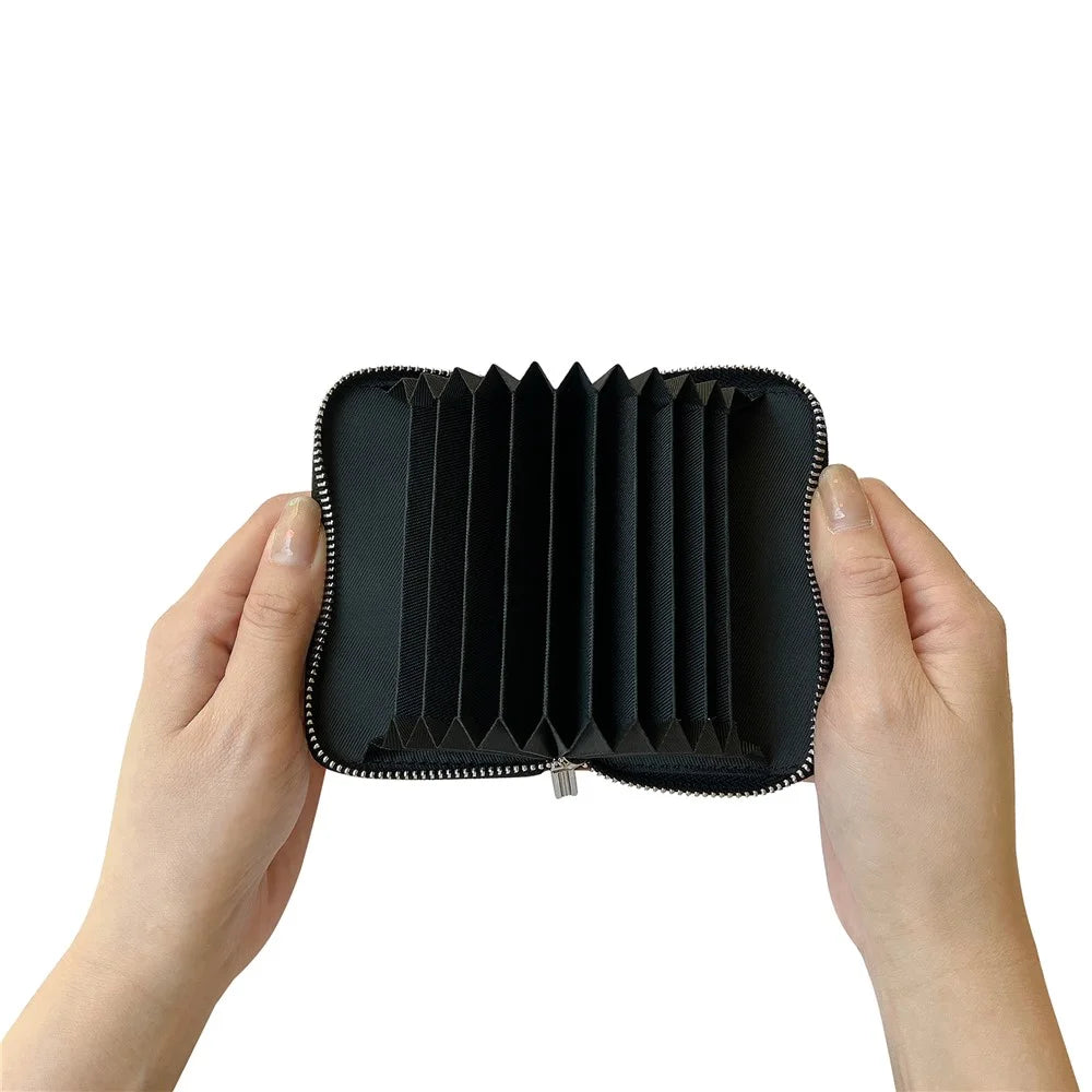 For iPhone Air Case Detachable Zipper Card Bag PU TPU Kickstand Phone Case with Strap - Black - 6