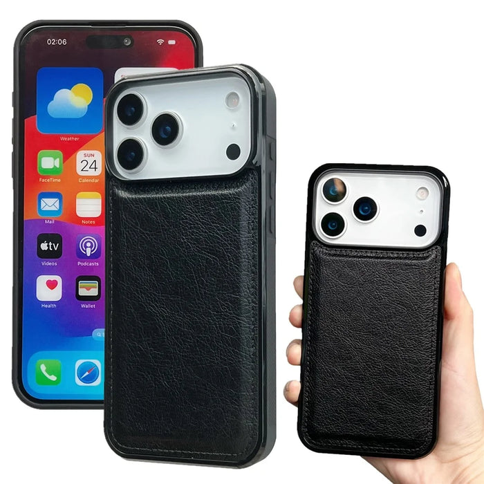 For iPhone 17 Pro Case Detachable 2 in 1 Magnetic Closure PU Leather Wallet Phone Case - Black - 5