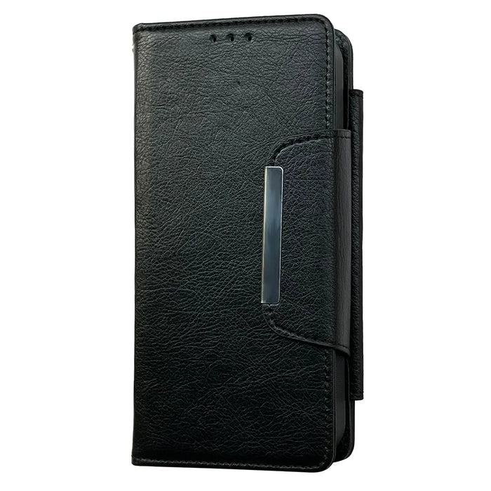 For iPhone 17 Pro Case Detachable 2 in 1 Magnetic Closure PU Leather Wallet Phone Case - Black - 6