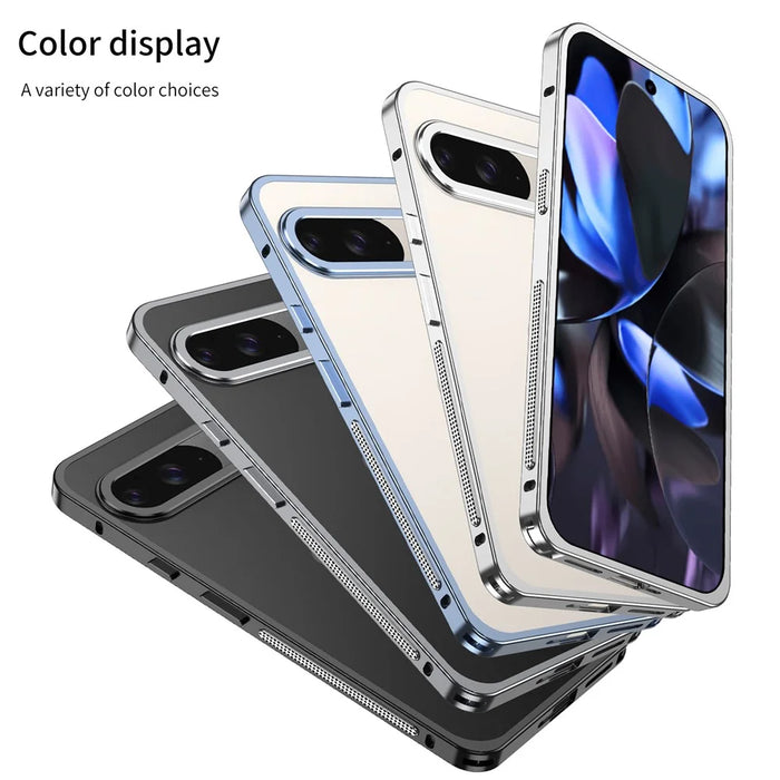 For Google Pixel 10 / 10 Pro Bumper Cases Metal Frame Heat Dissipation Cover with Lens Protector - Black - 5