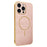 For iPhone 15 Pro Max Phone Case Carbon Fiber Textured Electroplated TPU Back Cover - Pink - 1