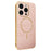 For iPhone 15 Pro Phone Case Carbon Fiber Textured Electroplated TPU Back Cover - Pink - 1