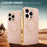 For iPhone 15 Pro Phone Case Carbon Fiber Textured Electroplated TPU Back Cover - Pink - 4