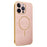 For iPhone 14 Pro Max Phone Case Carbon Fiber Textured Electroplated TPU Back Cover - Pink - 1