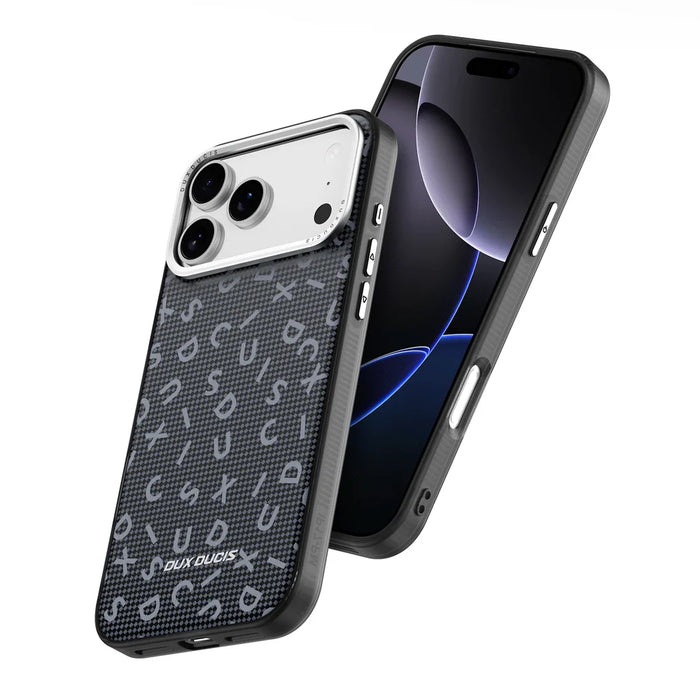 DUX DUCIS For iPhone 17 Pro Case  Moro Series Compatible with MagSafe UV Pattern Leather + PC + TPU Phone Cover - Black - 3