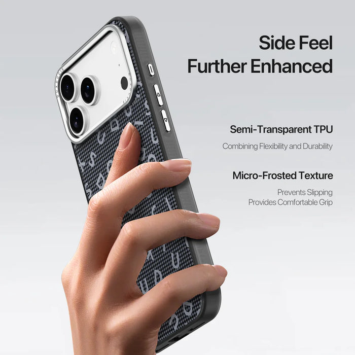 DUX DUCIS For iPhone 17 Pro Case  Moro Series Compatible with MagSafe UV Pattern Leather + PC + TPU Phone Cover - Black - 6