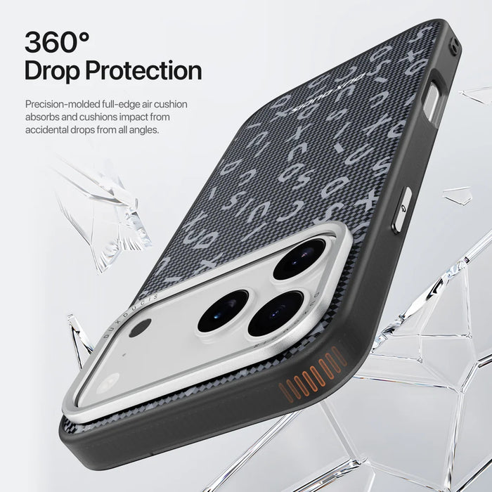 DUX DUCIS For iPhone 17 Pro Case  Moro Series Compatible with MagSafe UV Pattern Leather + PC + TPU Phone Cover - Black - 7