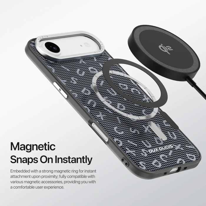 DUX DUCIS For iPhone Air Case  Moro Series Compatible with MagSafe UV Pattern Leather + PC + TPU Phone Cover - Black - 4