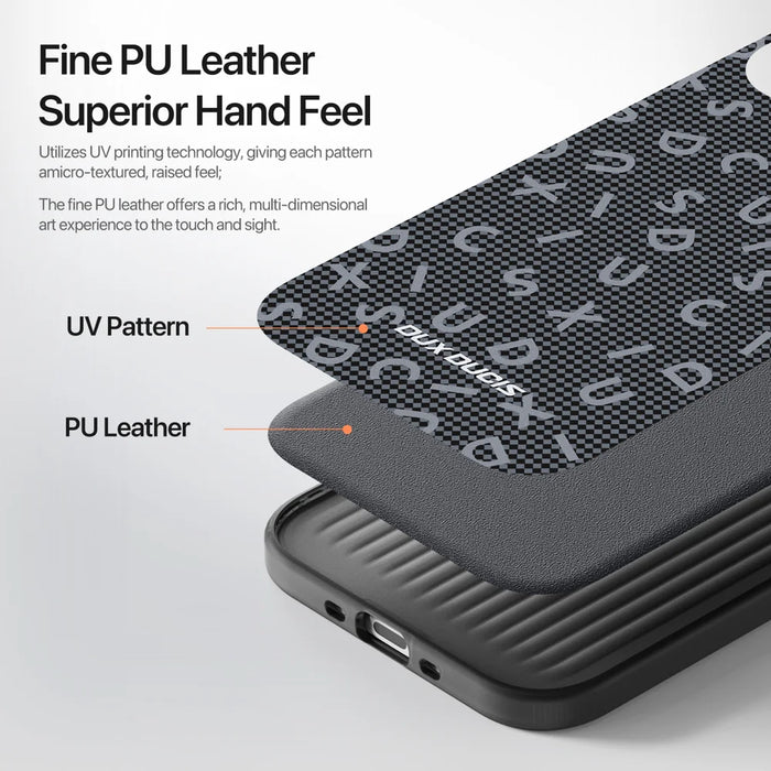 DUX DUCIS For iPhone Air Case  Moro Series Compatible with MagSafe UV Pattern Leather + PC + TPU Phone Cover - Black - 5