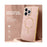 For iPhone 13 Pro Phone Case Carbon Fiber Textured Electroplated TPU Back Cover - Pink - 2