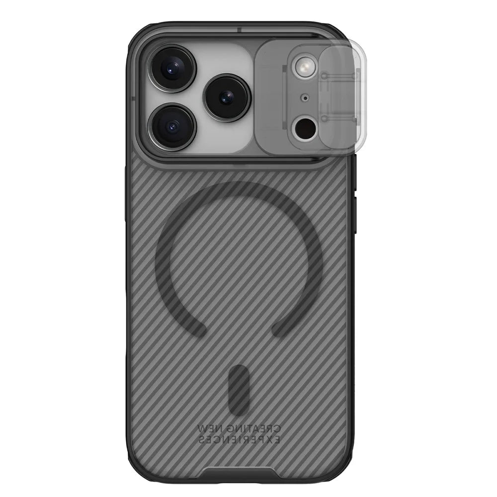 NILLKIN Camshield Pro Magnetic Series For iPhone 18 Pro / 17 Pro Case TPU + PC Clear Black Phone Cover with Camera Slider - 3
