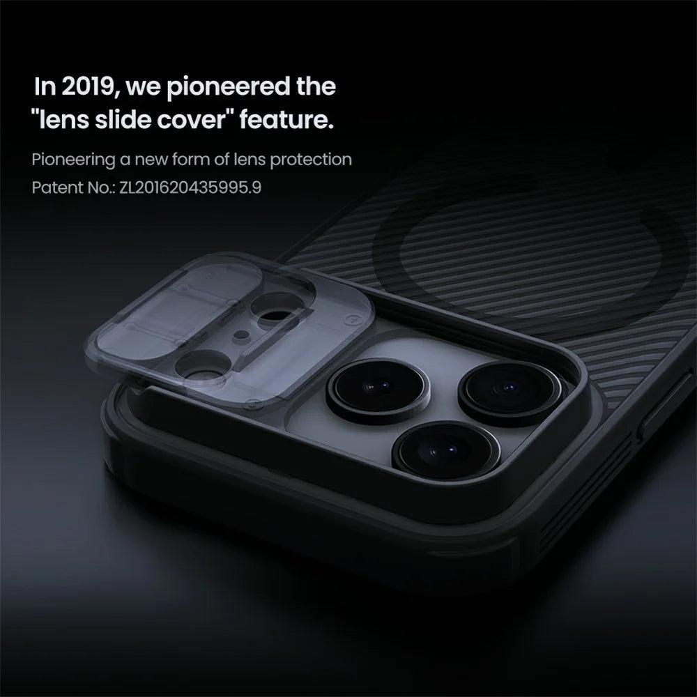 NILLKIN Camshield Pro Magnetic Series For iPhone 18 Pro / 17 Pro Case TPU + PC Clear Black Phone Cover with Camera Slider - 7