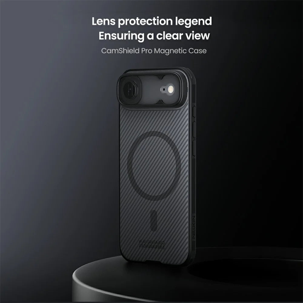 NILLKIN Camshield Pro Magnetic Series For iPhone Air Case TPU + PC Clear Black Phone Cover with Camera Slider - 6
