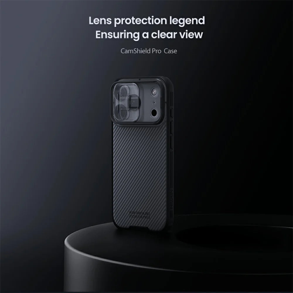 NILLKIN Camshield Pro Series For iPhone 18 Pro / 17 Pro Case TPU + PC Phone Cover with Camera Slider - Transparent Black - 6
