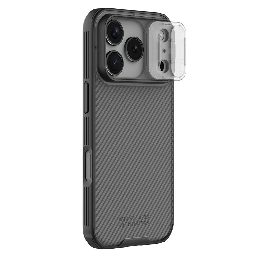 NILLKIN Camshield Pro Series For iPhone 18 Pro Max / 17 Pro Max Case TPU + PC Phone Cover with Camera Slider - Transparent Black - 1