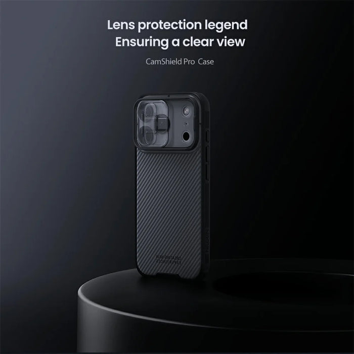 NILLKIN Camshield Pro Series For iPhone 18 Pro Max / 17 Pro Max Case TPU + PC Phone Cover with Camera Slider - Transparent Black - 6