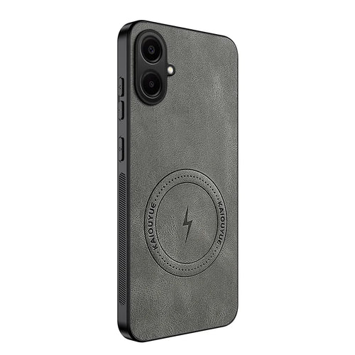 WANLONFENG For Samsung Galaxy A08 4G / A07 4G Magnetic Case  SD1 Series Nappa Texture PC TPU Phone Cover - Grey - 1