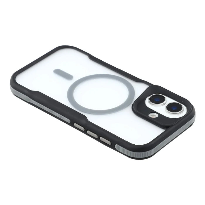 For iPhone 16 Magnetic Case Skin-Touch TPU + PC Shockproof Phone Back Cover - Grey - 5