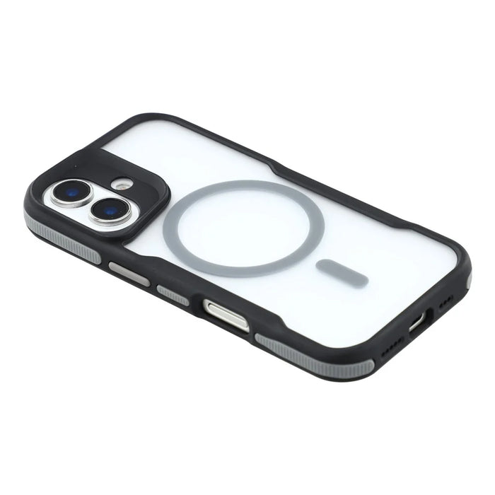 For iPhone 16 Plus Magnetic Case Skin-Touch TPU + PC Shockproof Phone Back Cover - Grey - 4