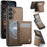 JEEHOOD For Samsung Galaxy A16 5G / Galaxy A16 4G Leather Back Cover Magnetic Case  J06 Phone Case with Card Bag RFID Blocking - Brown - 1