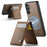 JEEHOOD For Samsung Galaxy A16 5G / Galaxy A16 4G Leather Back Cover Magnetic Case  J06 Phone Case with Card Bag RFID Blocking - Brown - 2