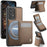 JEEHOOD For Samsung Galaxy A33 5G Leather Back Cover Magnetic Case  J06 Phone Case with Card Bag RFID Blocking - Brown - 1