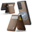 JEEHOOD For Samsung Galaxy A33 5G Leather Back Cover Magnetic Case  J06 Phone Case with Card Bag RFID Blocking - Brown - 2
