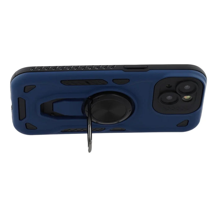 For iPhone 14  /  13 Case with Kickstand Shockproof TPU + PC Phone Back Cover - Navy Blue - 4