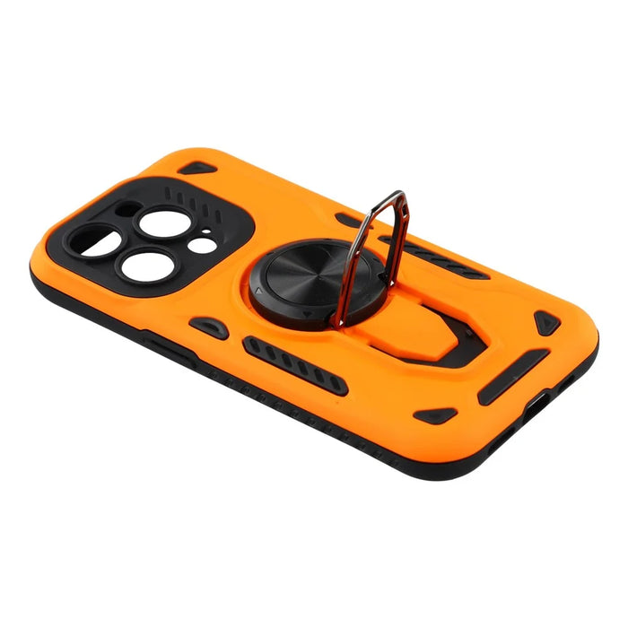 For iPhone 13 Pro Case with Kickstand Shockproof TPU + PC Phone Back Cover - Orange - 5