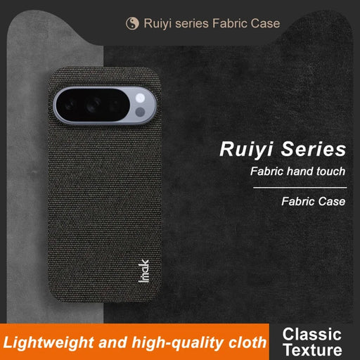 IMAK Ruiyi Series for Google Pixel 10 / 10 Pro Case Fabric Texture Leather + PC Phone Back Cover - Black - 2