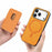 For iPhone 18 Pro / 17 Pro Case Detachable Magnetic Card Bag Leather Phone Back Cover - Orange - 2