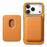 For iPhone 18 Pro / 17 Pro Case Detachable Magnetic Card Bag Leather Phone Back Cover - Orange - 6