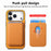 For iPhone 18 Pro / 17 Pro Case Detachable Magnetic Card Bag Leather Phone Back Cover - Orange - 7