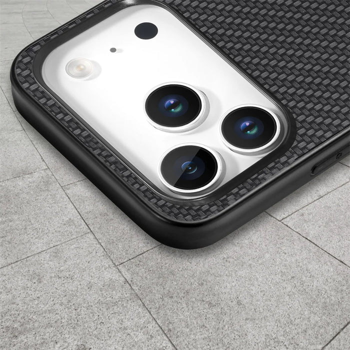 For iPhone 17 Pro Case Carbon Fiber Texture PU+PC+TPU Phone Back Cover - Black - 7