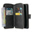 For iPhone 14 Pro PU Leather Wallet Phone Case 9 Card Holder Slots Zipper Pocket Stand Flip Cover with Strap - Black - 3