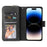 For iPhone 14 Pro Max PU Leather Wallet Phone Case 9 Card Holder Slots Magnetic Closure Zipper Pocket Stand Flip Cover with Strap - Black - 2